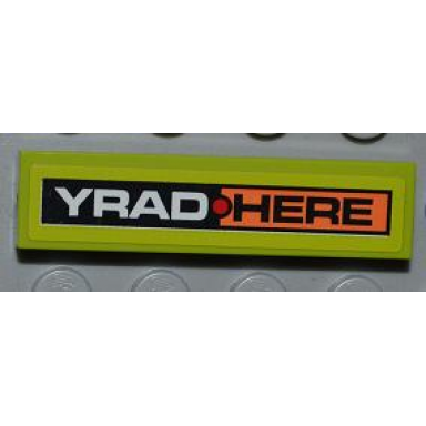lime tile 1 x 4 with yrad and here pattern sticker - set 8186