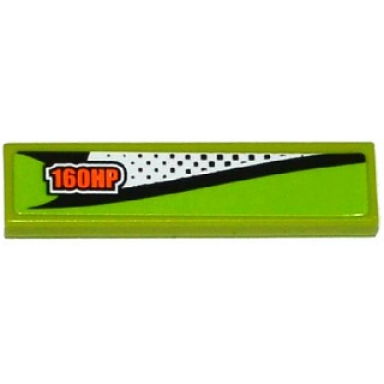lime tile 1 x 4 with black dots and 160hp pattern model right side sticker - set 60058