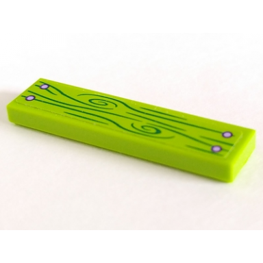 lime tile 1 x 4 with green wood grain and 4 screws pattern sticker - set 41335