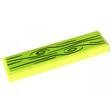 lime tile 1 x 4 with wood grain on lime background pattern sticker - set 41703