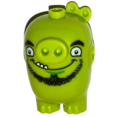 lime body angry birds pig with king pig pattern