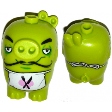 lime body angry birds pig with chef pig pattern