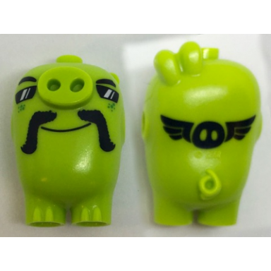 lime body angry birds pig with biker pig pattern