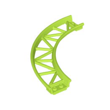 lime train track roller coaster curve 90 degrees