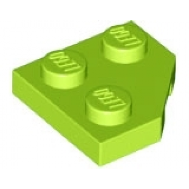 lime wedge plate 2 x 2 cut corner