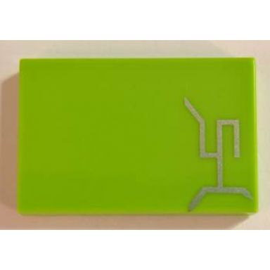 lime tile 2 x 3 with silver angled lines tattoo pattern brickheadz gamora forehead