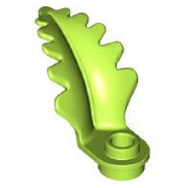 lime plant plate round 1 x 1 with curved upright leaf