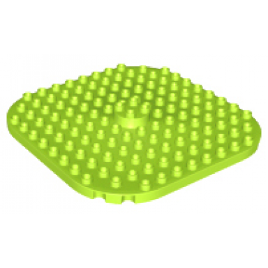 lime duplo plate 12 x 12 rounded corners with raised 2 x 2 center cylinder