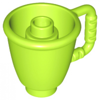 lime duplo utensil cup with stud inside
