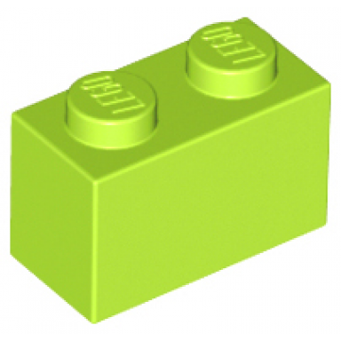 lime brick 1 x 2