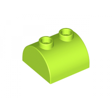 lime slope curved 2 x 2 double with 2 hollow studs