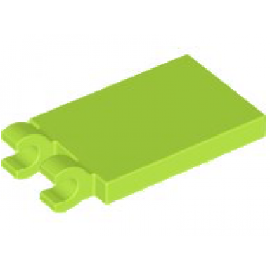 lime tile modified 2 x 3 with 2 open o clips
