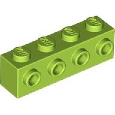 lime brick modified 1 x 4 with studs on side