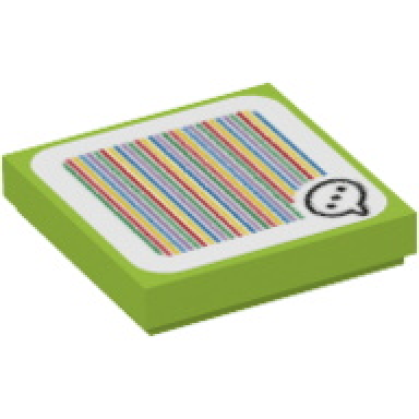 lime tile 2 x 2 with super mario scanner code yoshi speech bubble with ellipsis pattern sticker - set 71367