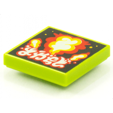 lime tile 2 x 2 with beatbit album cover - explosion pattern