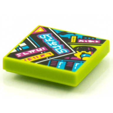 lime tile 2 x 2 with beatbit album cover - stack of magazines with figure head and microphone pattern