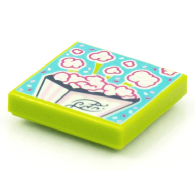 lime tile 2 x 2 with beatbit album cover - popcorn pattern