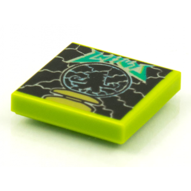 lime tile 2 x 2 with beatbit album cover - werewolf in plasma globe pattern