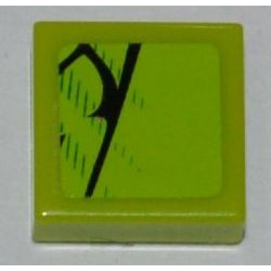 lime tile 1 x 1 with scales pattern model left side sticker - set 8231