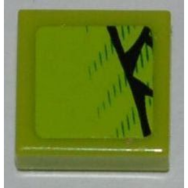lime tile 1 x 1 with scales pattern model right side sticker - set 8231