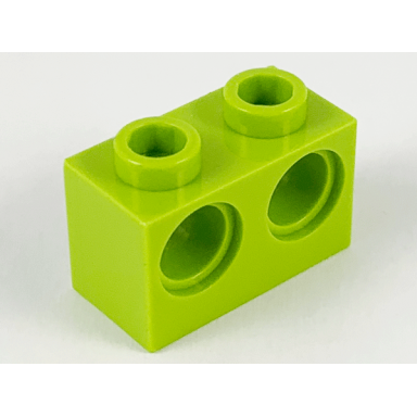 lime technic brick 1 x 2 with holes