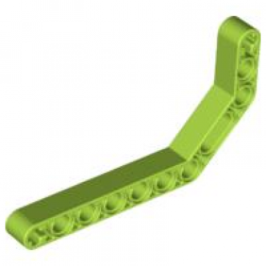 lime technic liftarm modified bent thick 1 x 11.5 double