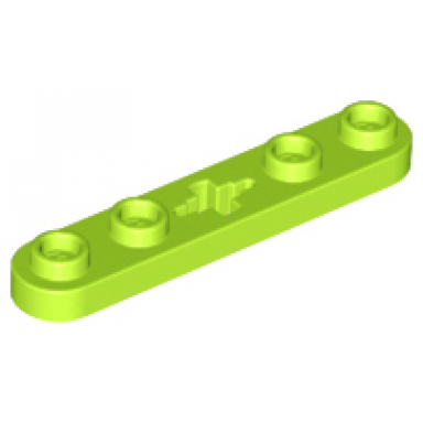 lime technic plate 1 x 5 with smooth ends 4 studs and center axle hole
