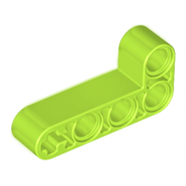 lime technic liftarm modified bent thick l-shape 2 x 4