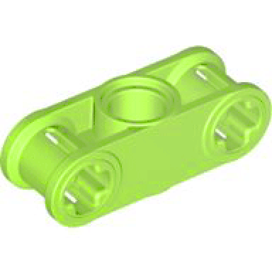lime technic axle and pin connector perpendicular 3l with center pin hole