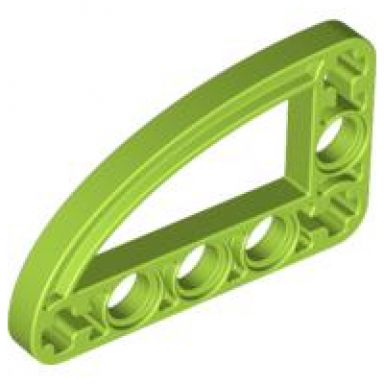 lime technic liftarm modified l-shape quarter ellipse thin 3 x 5
