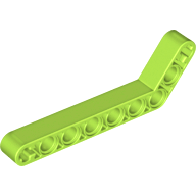 lime technic liftarm modified bent thick 1 x 9 7 - 3