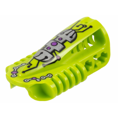 lime technic block 3 x 5 x 1 2 3 with black and silver circuitry with purple dots pattern