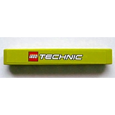 lime technic liftarm thick 1 x 7 with lego technic logo on lime background pattern sticker - set 8256