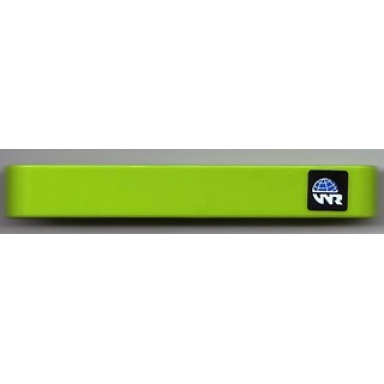lime technic liftarm thick 1 x 7 with globe and white wr world racers logo pattern model left sticker - set 8899