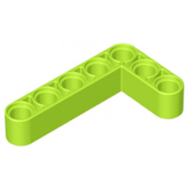 lime technic liftarm modified bent thick l-shape 3 x 5