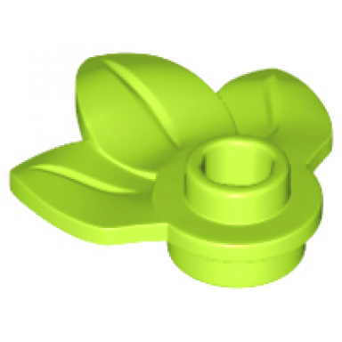 lime plant plate round 1 x 1 with 3 leaves