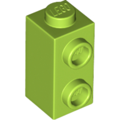 lime brick modified 1 x 1 x 1 2 3 with studs on side