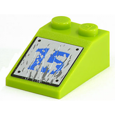 lime slope 33 3 x 2 with 15 scratches and splatter pattern sticker - set 8190