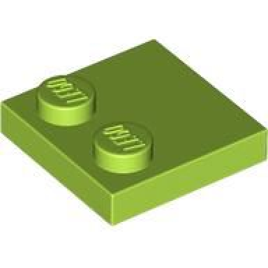 lime tile modified 2 x 2 with studs on edge