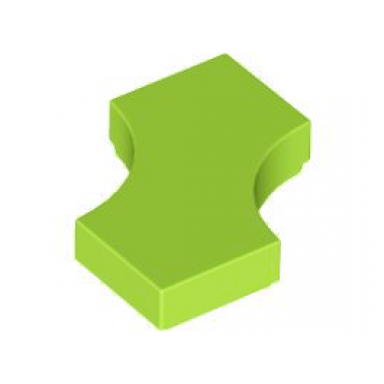 lime tile modified 2 x 2 with 2 1 x 1 curved cutouts double arrow