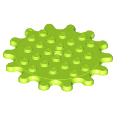lime plate round 6 x 6 gear 14 tooth