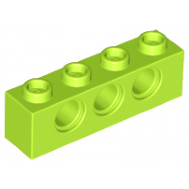 lime technic brick 1 x 4 with holes