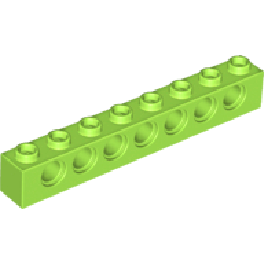 lime technic brick 1 x 8 with holes