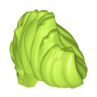 lime minifigure hair mohawk wide and wavy