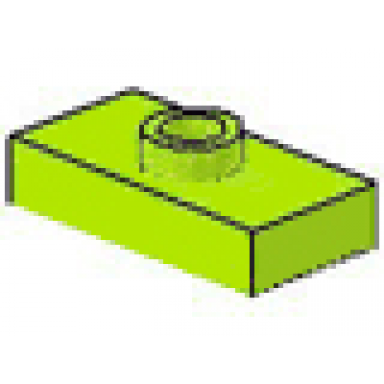 lime plate modified 1 x 2 with 1 stud jumper undetermined type