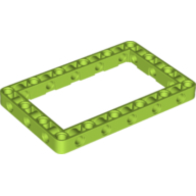 lime technic liftarm modified frame thick 7 x 11 open center