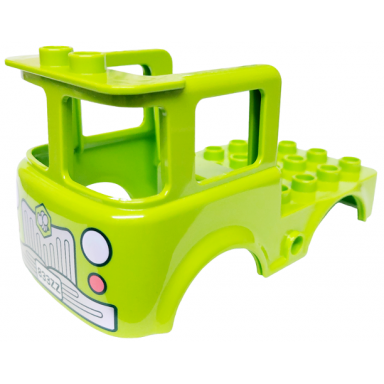 lime duplo cabin truck 4 x 8 x 3 1 2 with silver grille bee 833zz and lights pattern