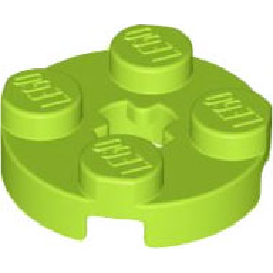 lime plate round 2 x 2 with axle hole