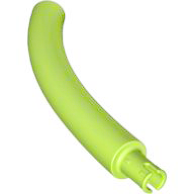 lime dinosaur tail neck middle section with bar hole and technic pin