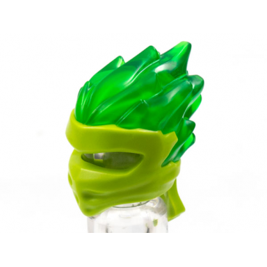 lime minifigure headgear ninjago wrap type 5 with molded trans-green flames pattern